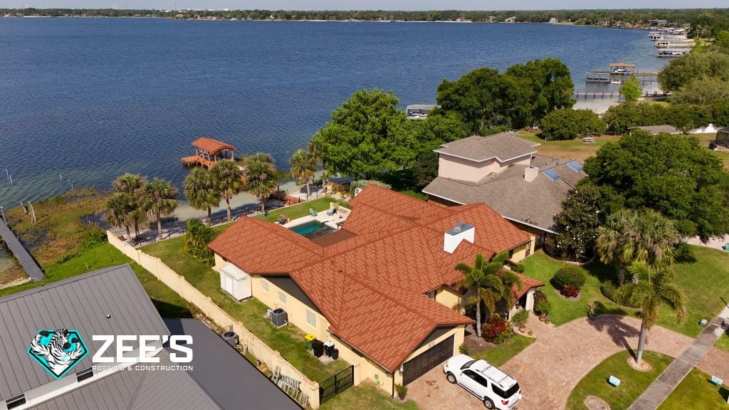 roof financing Florida new roof installation overhead view