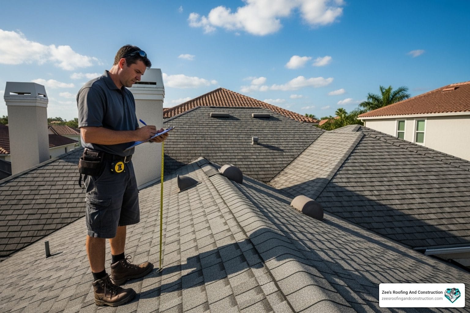 High wind rated roofs Florida contractor inspecting roof deck attachment