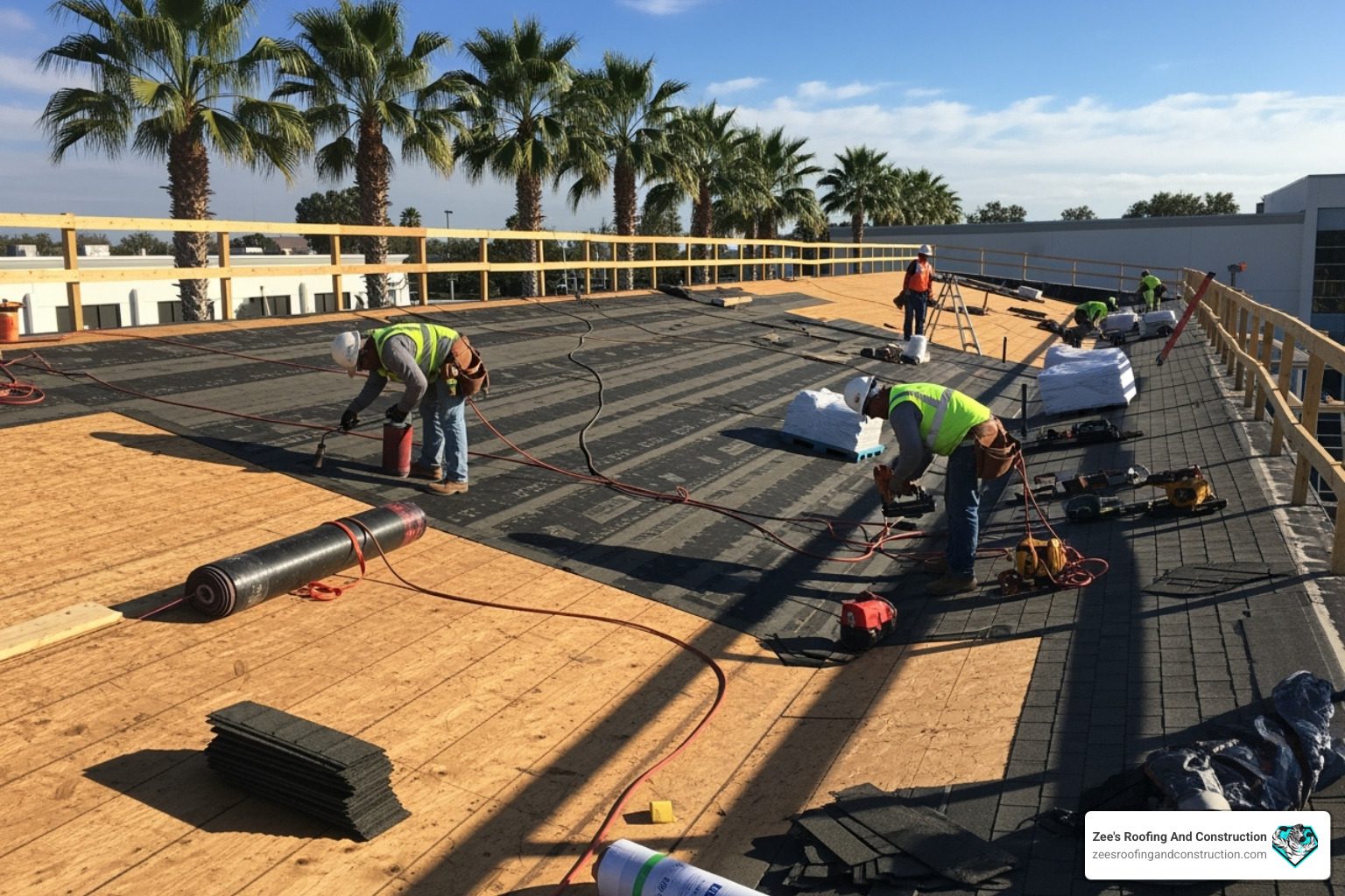 Florida commercial building roofing project