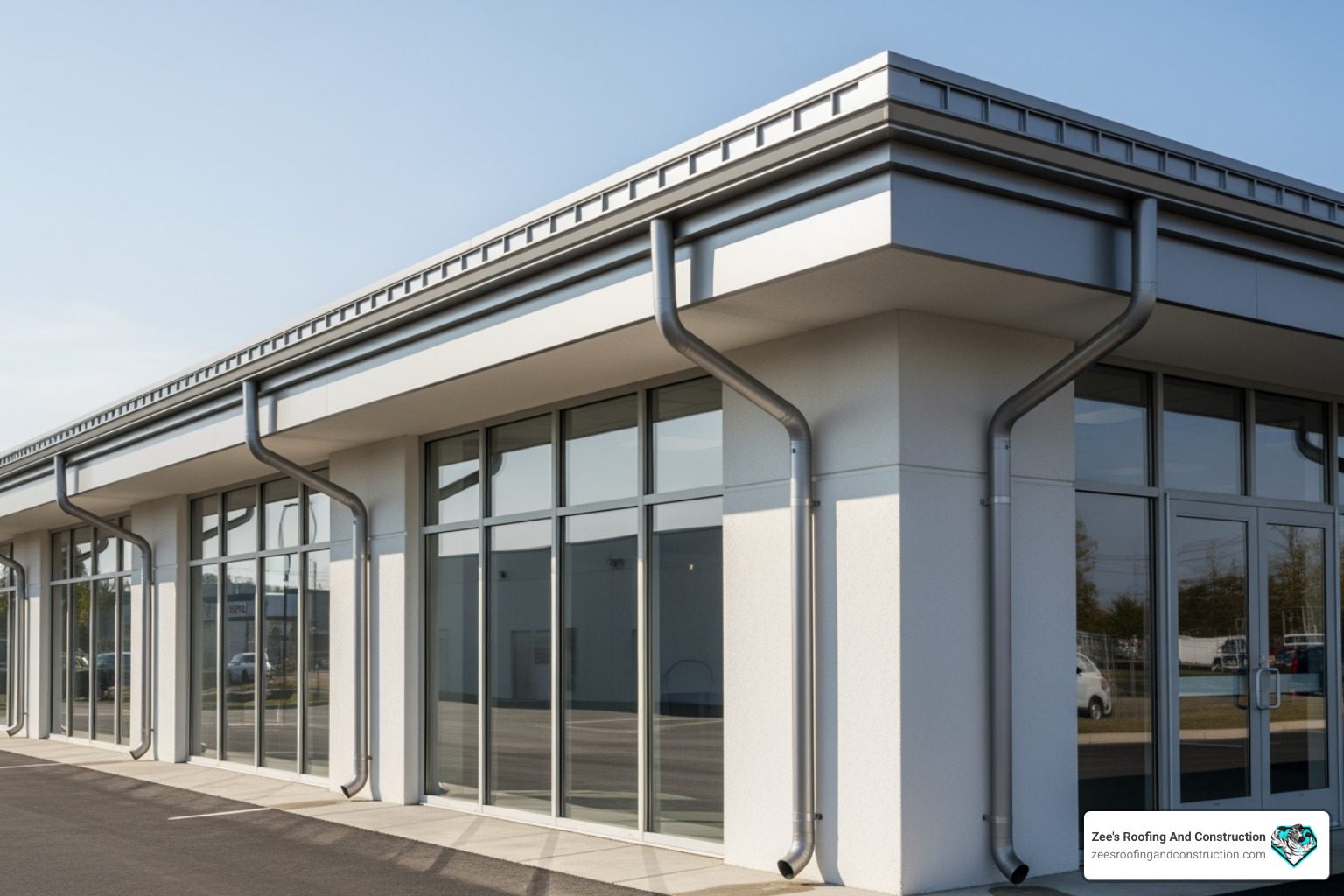 commercial roofing maintenance inspection being carried out on a flat roof