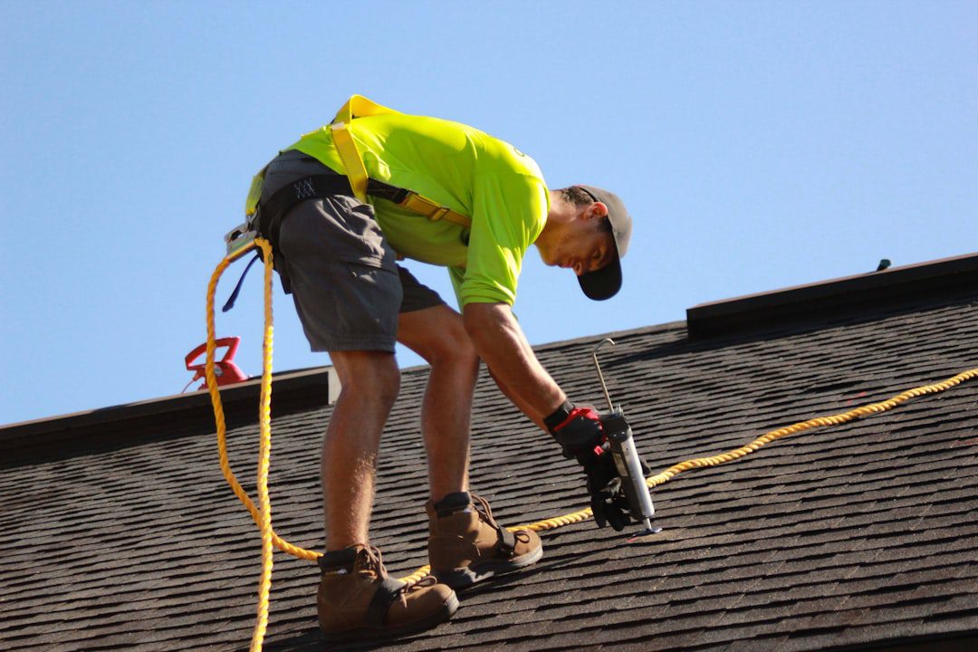 Roof leak repair in progress