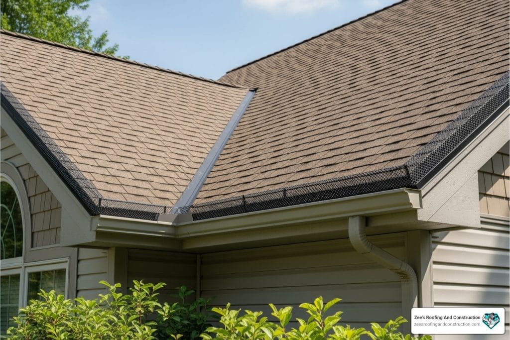 Completed roof replacement on a single-family home with newly installed shingles